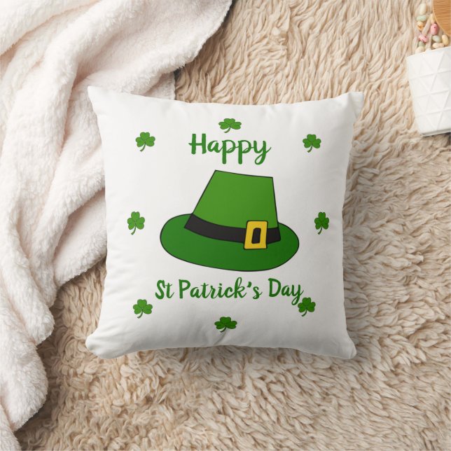 Minimalistischer Niedlicher Happy St Patrick's Day Kissen (Decke)