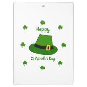 Minimalistischer Niedlicher Happy St Patrick's Day Klemmbrett (Rückseite)