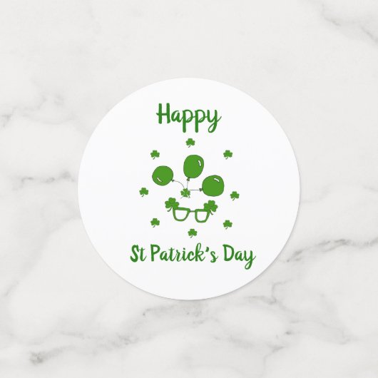 Minimalistischer Niedlicher Happy St Patrick's Day Konfetti (Klein Vorderseite)