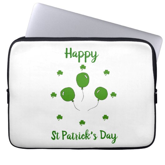 Minimalistischer Niedlicher Happy St Patrick's Day Laptopschutzhülle (Vorderseite)