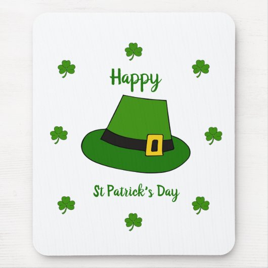Minimalistischer Niedlicher Happy St Patrick's Day Mousepad (Vorne)