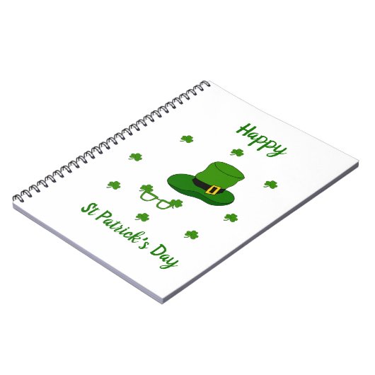 Minimalistischer Niedlicher Happy St Patrick's Day Notizblock (Linke Seite)
