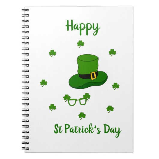 Minimalistischer Niedlicher Happy St Patrick's Day Notizblock (Vorderseite)