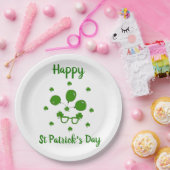 Minimalistischer Niedlicher Happy St Patrick's Day Pappteller (Party)