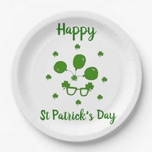 Minimalistischer Niedlicher Happy St Patrick's Day Pappteller (Vorderseite)