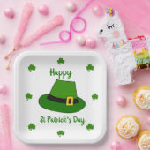Minimalistischer Niedlicher Happy St Patrick's Day Pappteller (Party)