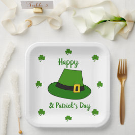 Minimalistischer Niedlicher Happy St Patrick's Day Pappteller