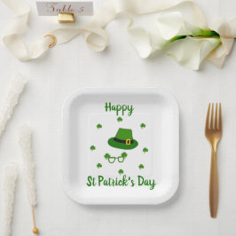 Minimalistischer Niedlicher Happy St Patrick's Day Pappteller