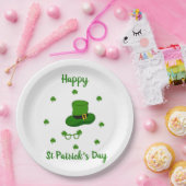Minimalistischer Niedlicher Happy St Patrick's Day Pappteller (Party)