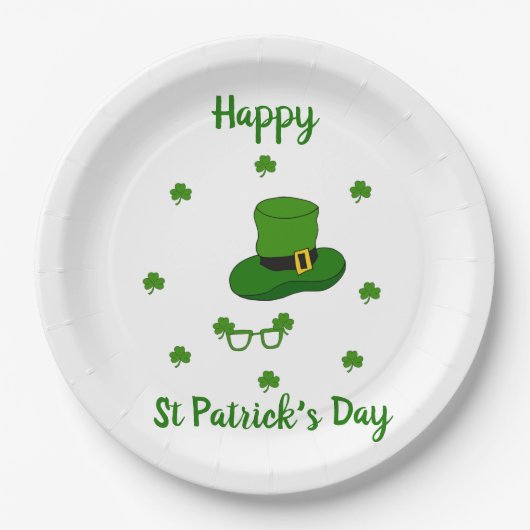 Minimalistischer Niedlicher Happy St Patrick's Day Pappteller (Vorderseite)