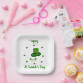 Minimalistischer Niedlicher Happy St Patrick's Day Pappteller (Party)