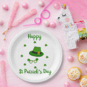 Minimalistischer Niedlicher Happy St Patrick's Day Pappteller (Party)