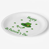 Minimalistischer Niedlicher Happy St Patrick's Day Pappteller (Schrägansicht)