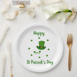 Minimalistischer Niedlicher Happy St Patrick's Day Pappteller