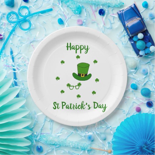 Minimalistischer Niedlicher Happy St Patrick's Day Pappteller (Party)