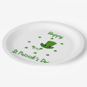 Minimalistischer Niedlicher Happy St Patrick's Day Pappteller (Schrägansicht)