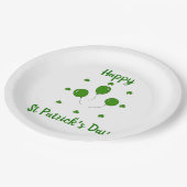 Minimalistischer Niedlicher Happy St Patrick's Day Pappteller (Schrägansicht)