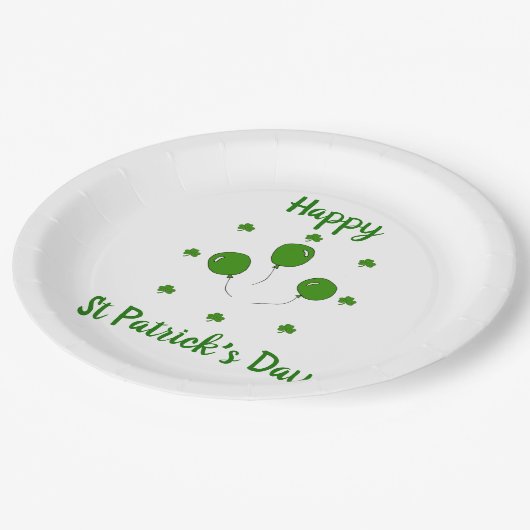 Minimalistischer Niedlicher Happy St Patrick's Day Pappteller (Schrägansicht)