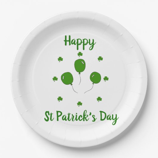 Minimalistischer Niedlicher Happy St Patrick's Day Pappteller (Vorderseite)
