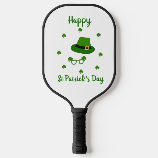 Minimalistischer Niedlicher Happy St Patrick's Day Pickleball Schläger (Vorderseite)