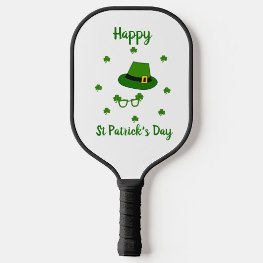 Minimalistischer Niedlicher Happy St Patrick's Day Pickleball Schläger (Rückseite)