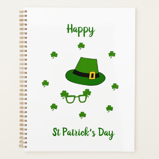 Minimalistischer Niedlicher Happy St Patrick's Day Planer (Vorderseite)