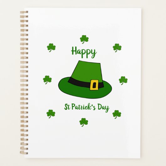 Minimalistischer Niedlicher Happy St Patrick's Day Planer (Vorderseite)