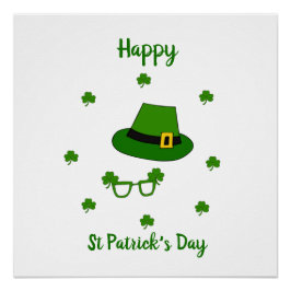Minimalistischer Niedlicher Happy St Patrick's Day Poster