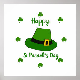 Minimalistischer Niedlicher Happy St Patrick's Day Poster