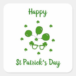 Minimalistischer Niedlicher Happy St Patrick's Day Quadratischer Aufkleber