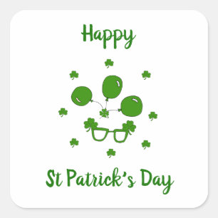 Minimalistischer Niedlicher Happy St Patrick's Day Quadratischer Aufkleber