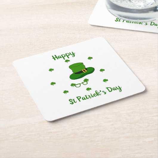 Minimalistischer Niedlicher Happy St Patrick's Day Rechteckiger Pappuntersetzer (angewinkelt)