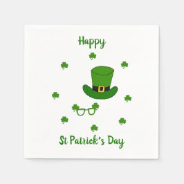 Minimalistischer Niedlicher Happy St Patrick's Day Serviette