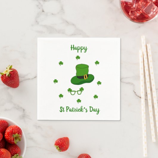 Minimalistischer Niedlicher Happy St Patrick's Day Serviette (Beispiel)