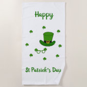 Minimalistischer Niedlicher Happy St Patrick's Day Strandtuch (Vorderseite)