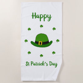 Minimalistischer Niedlicher Happy St Patrick's Day Strandtuch