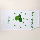 Minimalistischer Niedlicher Happy St Patrick's Day Strandtuch (Vorderseite)