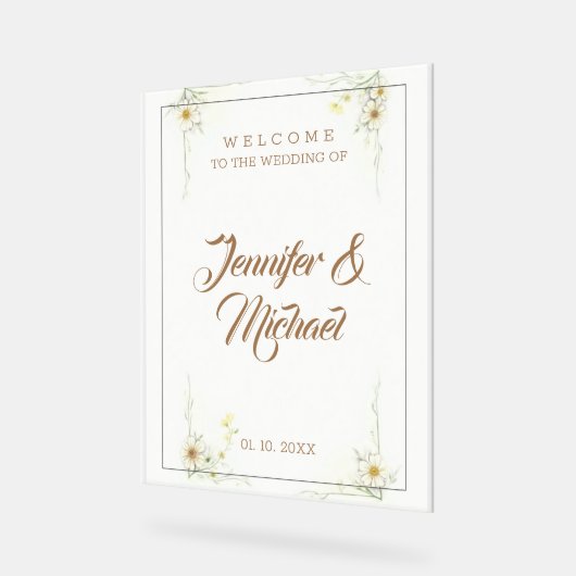 Minimalistischer Niedlicher Hochzeitsempfang Acrylschild (Winkel)