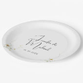 Minimalistischer Niedlicher Hochzeitsempfang Pappteller (Schrägansicht)