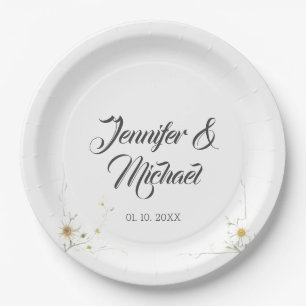 Minimalistischer Niedlicher Hochzeitsempfang Pappteller