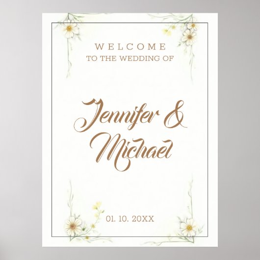 Minimalistischer Niedlicher Hochzeitsempfang Poster (Vorne)