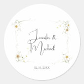 Minimalistischer Niedlicher Hochzeitsempfang Runder Aufkleber (Vorderseite)