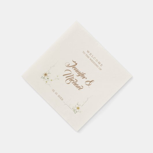 Minimalistischer Niedlicher Hochzeitsempfang Serviette (Ecke)