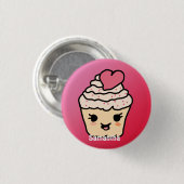 Minimalistischer Niedlicher Kuchen mit Herz | Lieb Button (Vorne & Hinten)