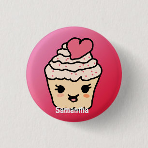 Minimalistischer Niedlicher Kuchen mit Herz Lieb Button