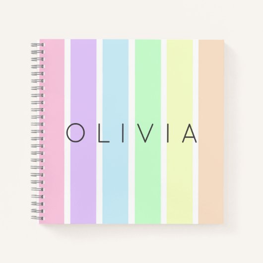 Minimalistischer niedlicher Regenbogen-Multicolor- Notizblock (Vorderseite)