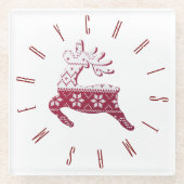 Minimalistischer Niedlicher Rentier Frohe Weihnach Glasuntersetzer (Vorderseite)