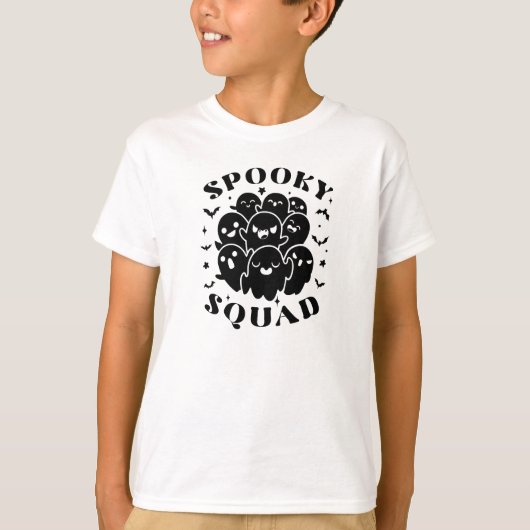 Minimalistischer Niedlicher Spooky-Squad Halloween T-Shirt (Vorderseite)