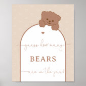 Minimalistischer Niedlicher Teddybär schätzt wie v Poster (Vorne)