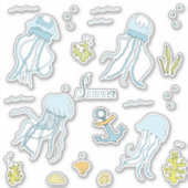 Minimalistischer Niedlicher Urlaub auf Cartoon Aufkleber (Vorderseite)